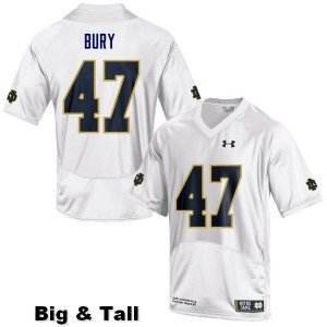 Notre Dame Fighting Irish Men's Chris Bury #47 White Under Armour Authentic Stitched Big & Tall College NCAA Football Jersey XWZ3099QG